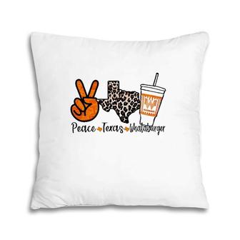 Texas Peace Whataburger Cup Leopard Map Sign Hand Pillow | Mazezy AU