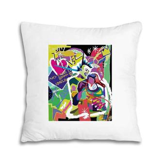 The Kiss Neo-Expressionism Street Art Portrait Pillow | Mazezy