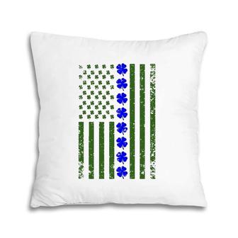Thin Blue Line Flag Irish American St Patrick's Day Pillow | Mazezy