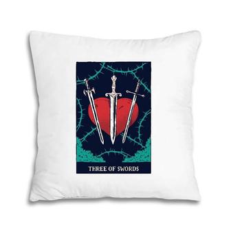 Three Of Swords Tarot Card Pillow | Mazezy