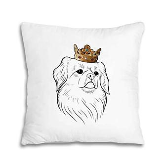 Tibetan Spaniel Dog Wearing Crown Pillow | Mazezy