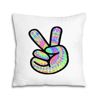 Tie-Dye Peace Sign Love Happy Colorful Tie-Dye Hippie Finger Pillow | Mazezy CA