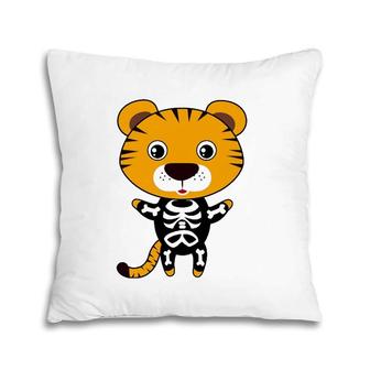 Tiger Skeleton Xray Costume Cute Easy Animal Halloween Gift Pillow | Mazezy