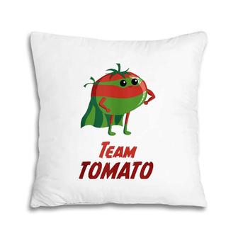 Tomato Super Hero For Vegans And Vegetarians Pillow | Mazezy