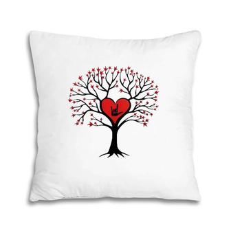 Tree Hearts I Love You Asl Sign Language Valentine's Day Pillow | Mazezy UK