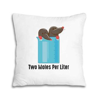 Two Moles Per Liter Chemistry Enthusiasts Gag Gift Pillow | Mazezy