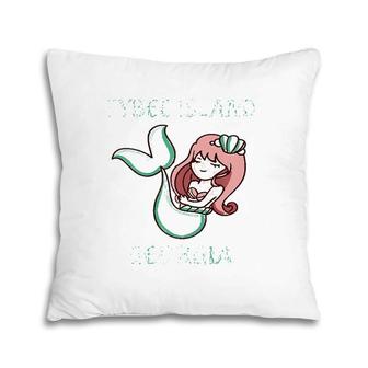 Tybee Island Cute Mermaid Themed Premium Pillow | Mazezy