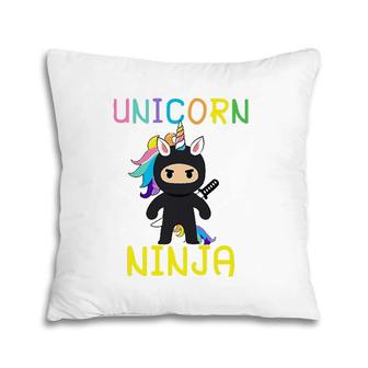 Unicorn Ninja Cute Rainbow Unicorn Fighter Lover Gifts Pillow | Mazezy
