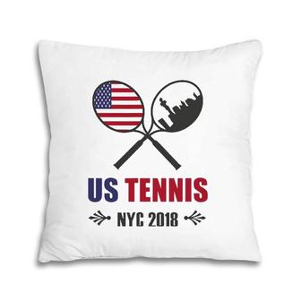Us Tennis Skyline Flag Pillow | Mazezy