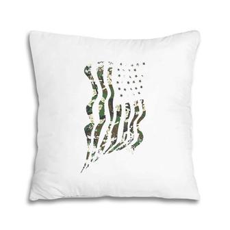 Usa Camouflage Flag Art Classic Army Print Design Gift V-Neck Pillow | Mazezy