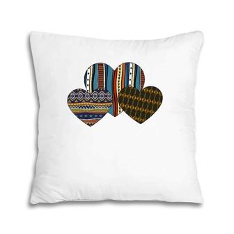 Valentine Three Hearts African American Valentine's Day Pillow | Mazezy DE