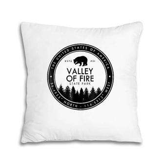 Valley Of Fire State Park Emblem Souvenirs Nevada Pillow | Mazezy
