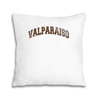 Valparaiso Indiana Classic Athletic Sports Distressed Pillow | Mazezy