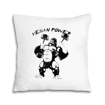 Vegan Power Awesome Bigfoot Bodybuilding Funny Gift Pillow | Mazezy