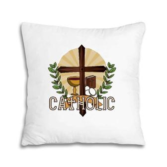 Venite Adoremus Catholic Believer God Pray Cross Gift Pillow | Mazezy