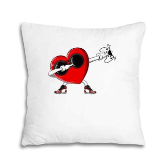 Video Gamer Heart Controllers Valentine's Day Dabbing Heart Pillow | Mazezy