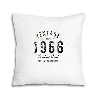 Vintage 55Th Birthday Born In 1966 Ver2 Pillow | Mazezy