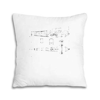 Vintage Airplane Diagram Print Gift Pillow | Mazezy