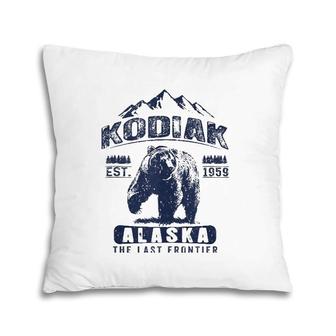 Vintage Bear Kodiak Alaska - Alaska The Last Frontier Tank Top Pillow | Mazezy