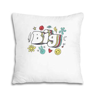 Vintage Big Sister Love Peace Sorority Matching Big Sister Pillow | Mazezy