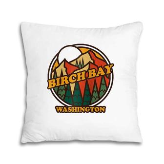 Vintage Birch Bay, Washington Mountain Hiking Souvenir Print Raglan Baseball Tee Pillow | Mazezy