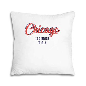 Vintage Chicago Illinois Usa Classic Sport Design Pillow | Mazezy