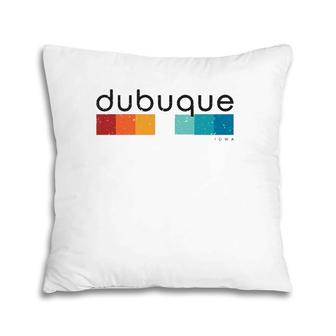 Vintage Dubuque Iowa Retro Design Pillow | Mazezy