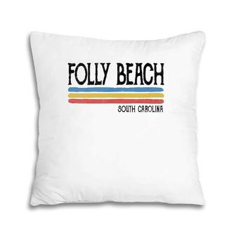 Vintage Folly Beach South Carolina Sc Souvenir Gift Pillow | Mazezy