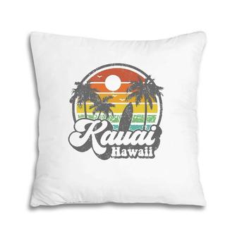 Vintage Kauai Beach Hawaii Surf Hawaiian Surfing 70'S Gift Pillow | Mazezy