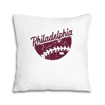 Vintage Philadelphia Baseball Philly Retro Fan Weathered Pillow | Mazezy
