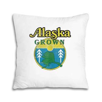 Vintage Retro Alaska Grown Pillow | Mazezy