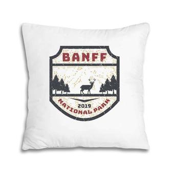 Vintage Retro Canadian Banff National Parks Souvenir Design Pillow | Mazezy CA