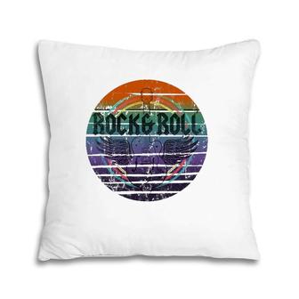 Vintage Retro Rock & Roll Guitar Wings Music Pillow | Mazezy