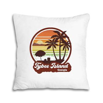 Vintage Tybee Island Georgia Ga Retro 80S Summer Vacation Pillow | Mazezy
