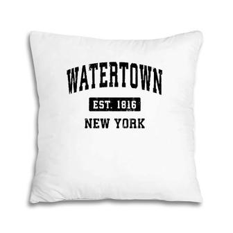 Watertown New York Ny Vintage Sports Design Black Design Pullover Pillow | Mazezy
