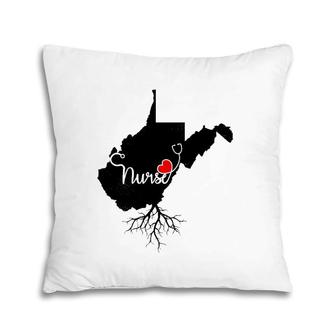 West Virginia Roots Nurse State Map Wv Home Love Pride Pillow | Mazezy