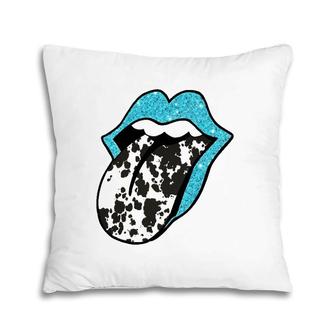 Western Cow Print Tongue Cowhide Lips Tonge Pillow | Mazezy