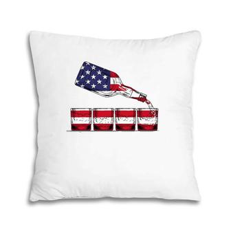 Whiskey American Flag Glasses 4Th Of July Men Women Usa Pillow | Mazezy