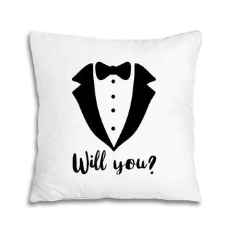 Will You Marry Me Sign Funny Gay Marriage Proposal Man Gift Pillow | Mazezy
