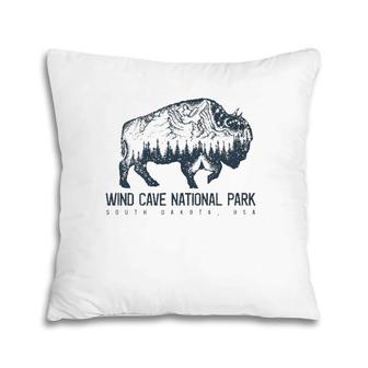 Wind Cave National Park Sd Bison Buffalo Tee Pillow | Mazezy