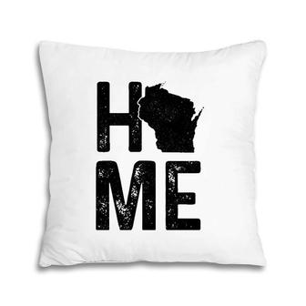 Wisconsin Home State Map Pride Gift Pillow | Mazezy