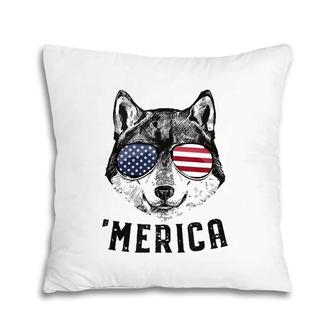 Wolf American Flag 4Th Of July Merica Sunglasses Gift Pillow | Mazezy