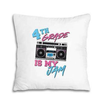 Womens 4Th Grade Is My Jam - Vintage 80S Boombox Teacher Student V-Neck Pillow | Mazezy