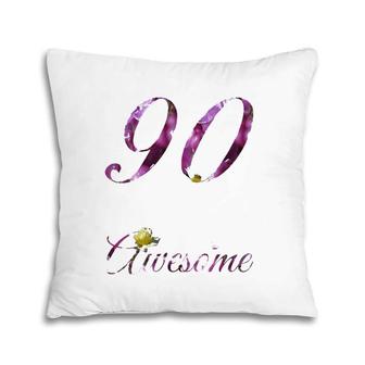 Womens 90 Years Old Awesome Floral 1932 90Th Birthday Gift Pillow | Mazezy