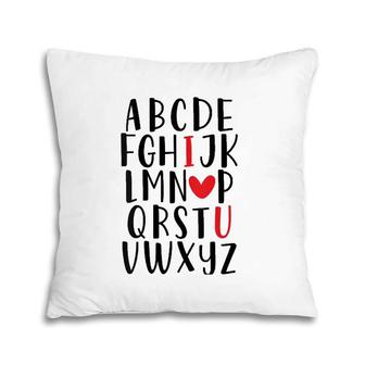 Womens Abc Alphabet I Love You English Teacher Valentine's Day Pillow | Mazezy