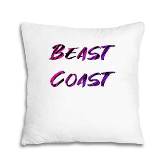 Womens Beast Coast With Tiger Print Design V-Neck Pillow | Mazezy