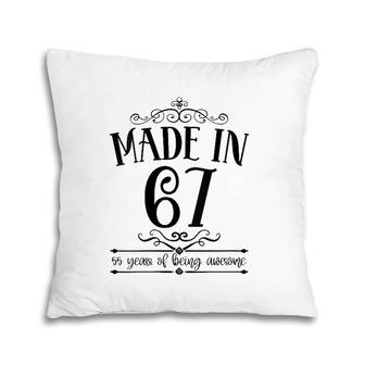 Womens Born In 1967 55 Years Old Made In 1967 55Th Birthday V-Neck Pillow | Mazezy