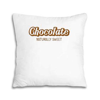 Womens Chocolate Naturally Sweet Tee Proud-Black Woman V-Neck Pillow | Mazezy