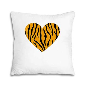 Womens Cool Animal Tiger Print Heart Valentine Pillow | Mazezy