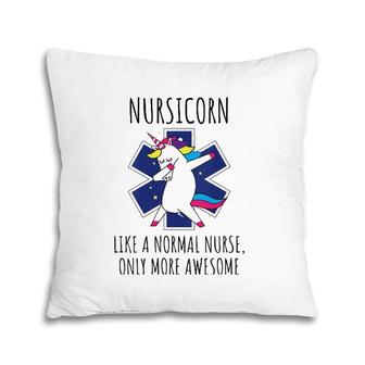 Womens Dabbing Unicorn Nursicorn Like A Normal Nurse Nursing Gift V-Neck Pillow | Mazezy